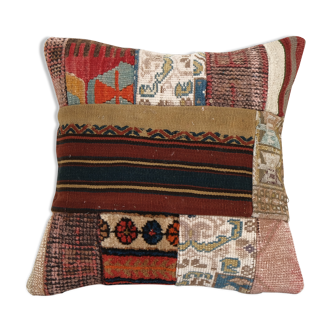 Handmade turkish sofa kilim cushion cover, vintage kilim pillow cases fashioned from a late 19th
