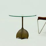 Bronze and Glass Side Table by Jan Des Bouvries for Quasar Holland 1990s
