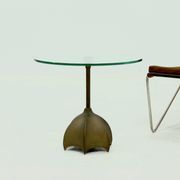 Bronze and Glass Side Table by Jan Des Bouvries for Quasar Holland 1990s
