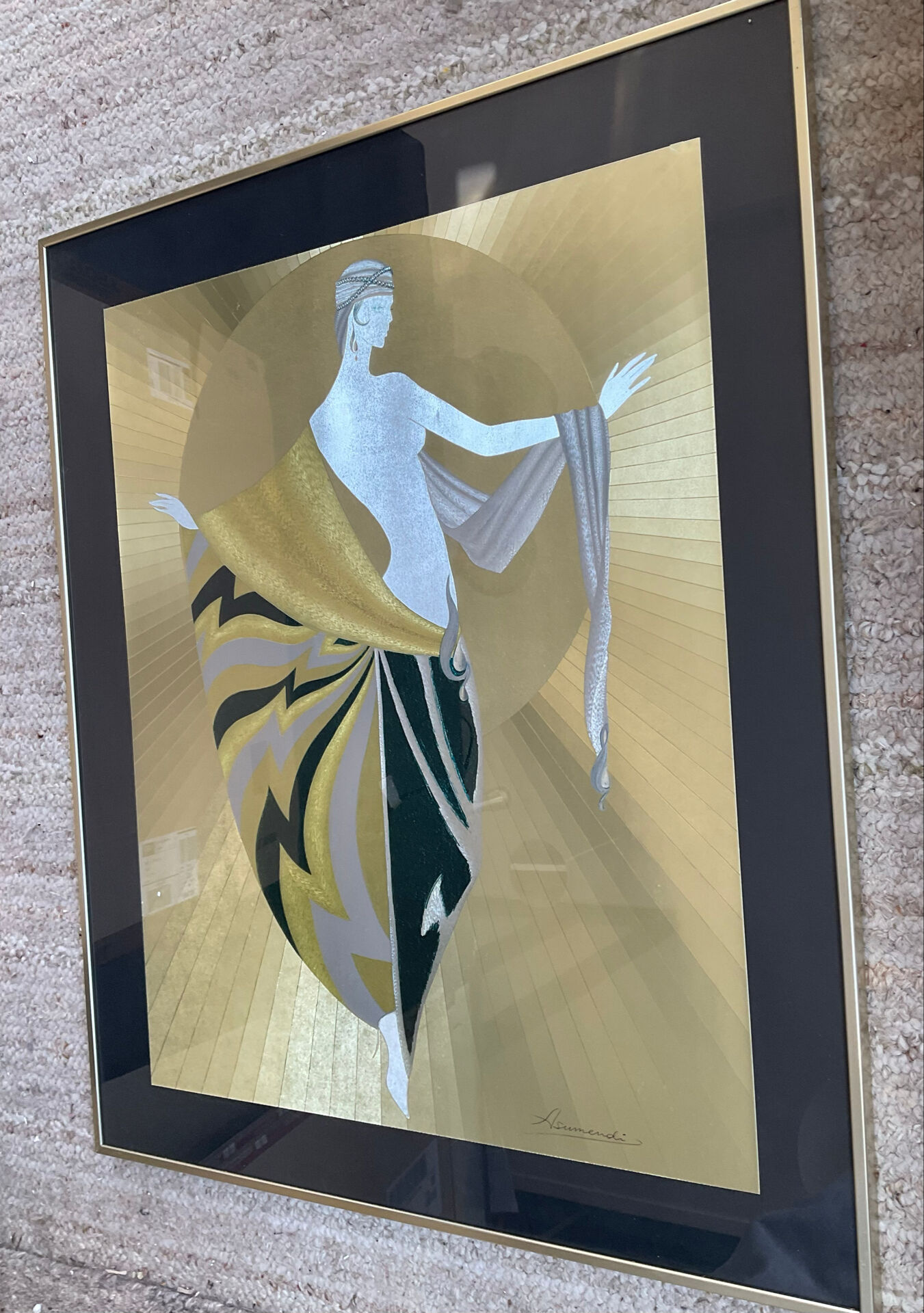Vintage style Art Deco painting by Carlos Asumendi