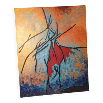 Large abstract painting Sons of light Raymond Loton