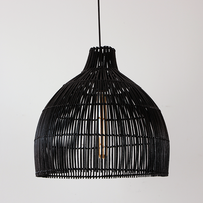 Black Rattan Ceiling Lamp