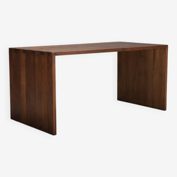 Rustic Solid Teak Desk / Table, France 1960s