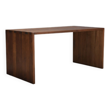 Rustic Solid Teak Desk / Table, France 1960s