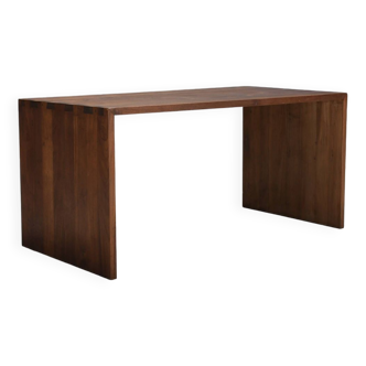 Rustic Solid Teak Desk / Table, France 1960s
