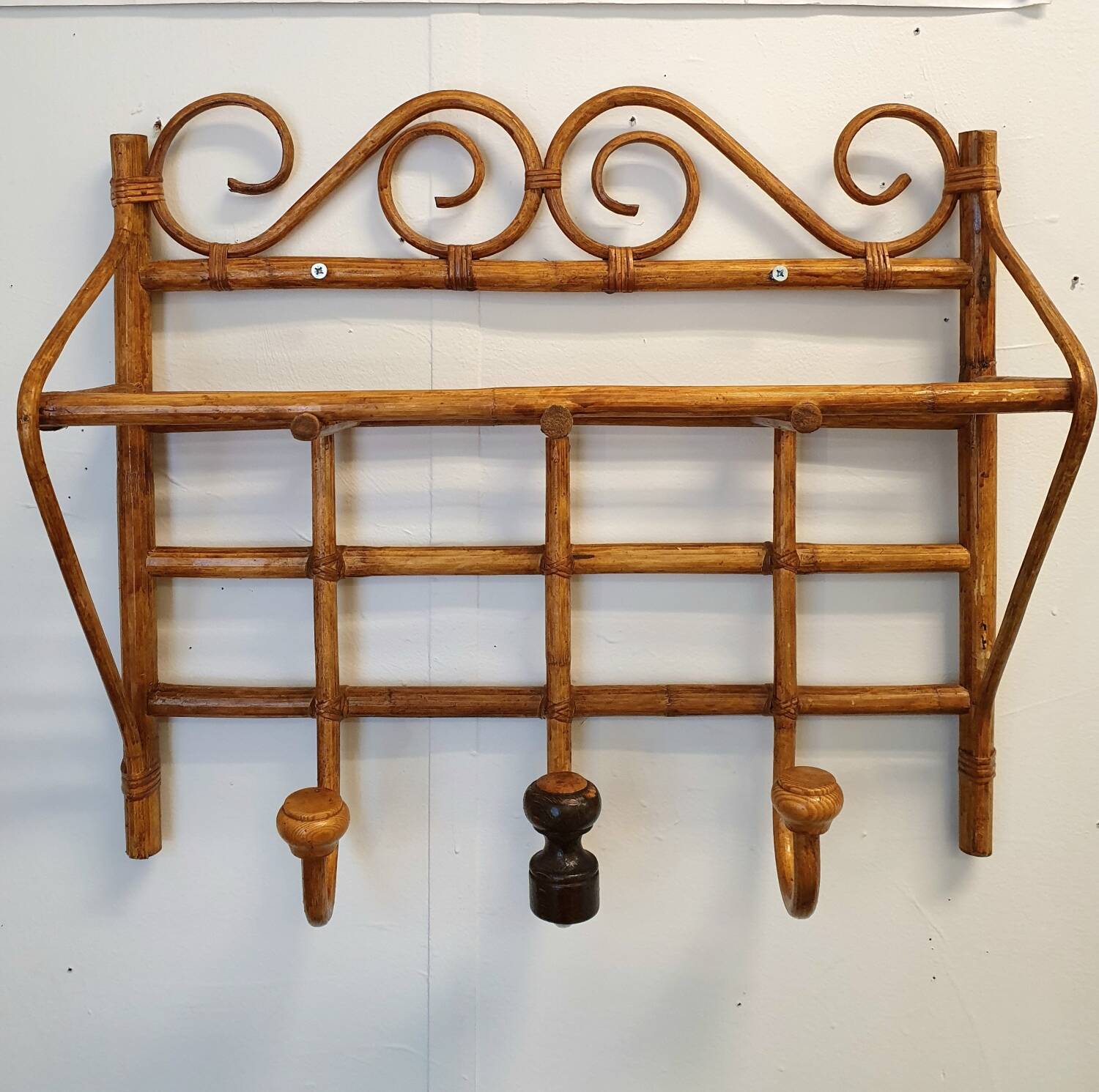 Vintage rattan shelf