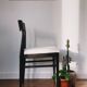 5 vintage chairs in dark wood and bouclé wool