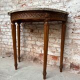 Console half moon natural wood period Louis XVI XVIII th century