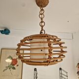 Rattan basket chandelier pendant light