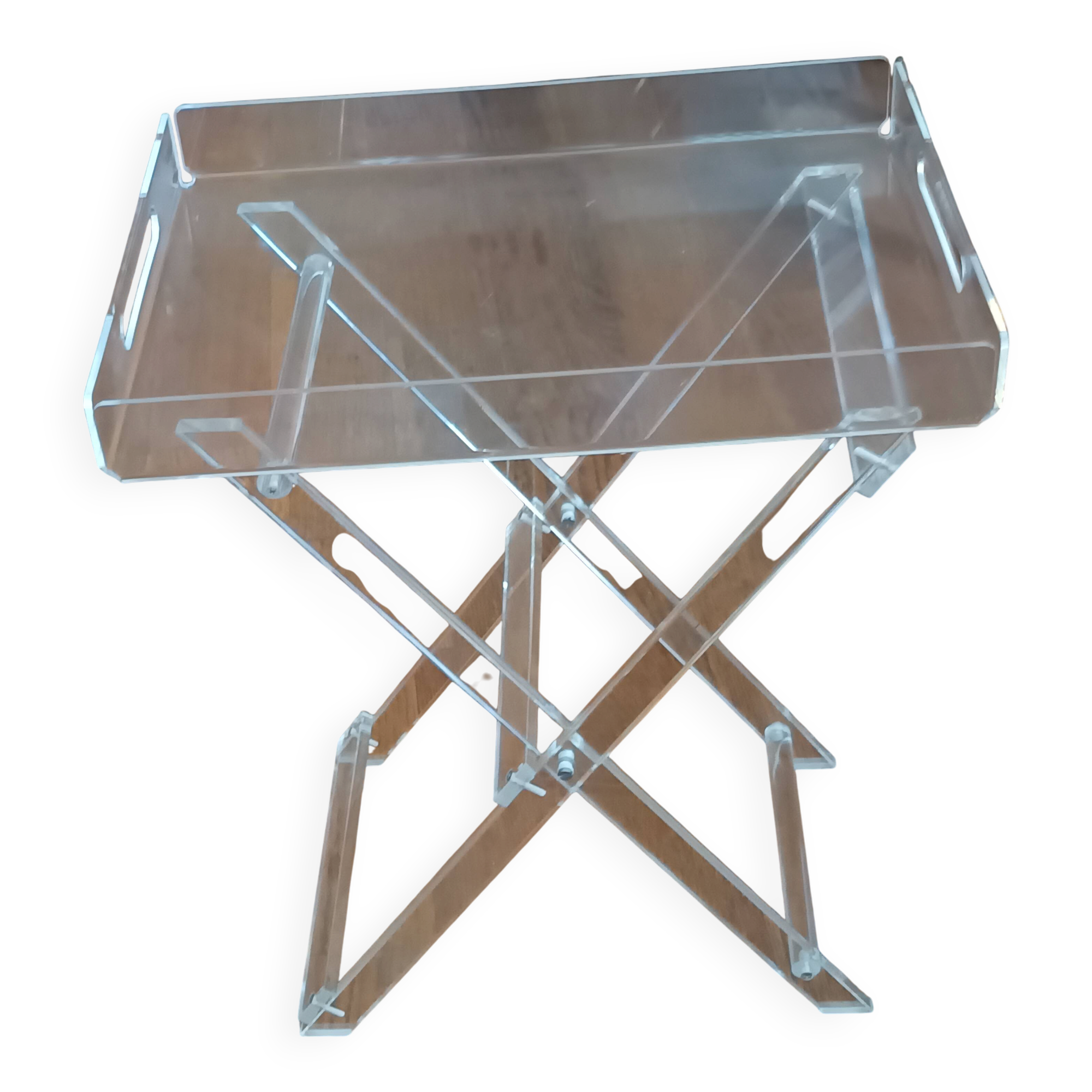 Folding side table Emporio in transparent plexiglass – Italian design