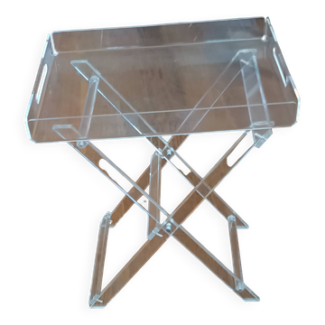 Table d’appoint pliante Emporio en plexiglas transparent – Design italien