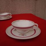 6 coffee cups with saucer in gien faience