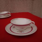 6 coffee cups with saucer in gien faience