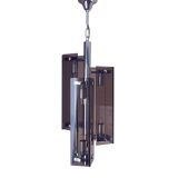 Vintage chrome and smoked glass pendant light 1970