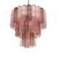 Contemporary Fume' and Pink “Tronchi” Murano Glass Chandelier
