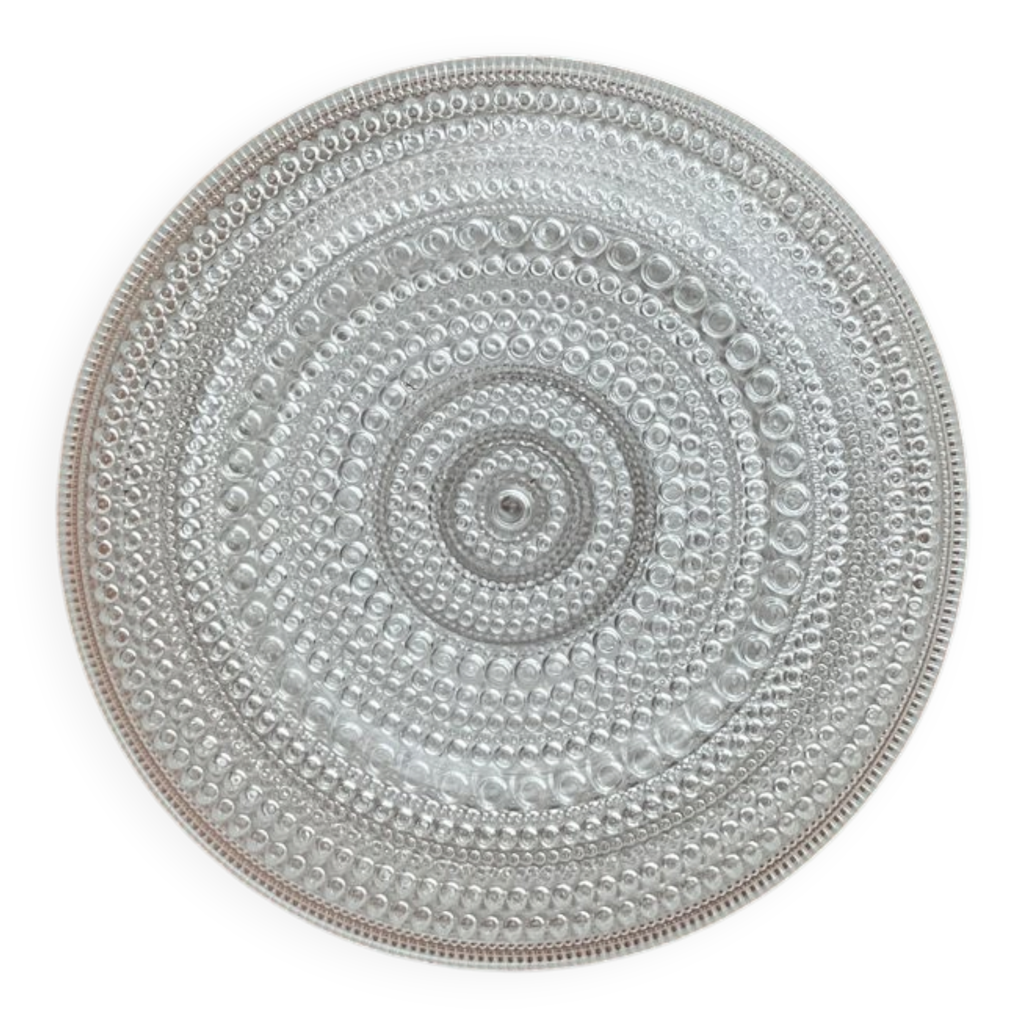 Set of 5 vintage Finnish glass plates from the Kastehelmi series by Oiva Toikka for Iittala.