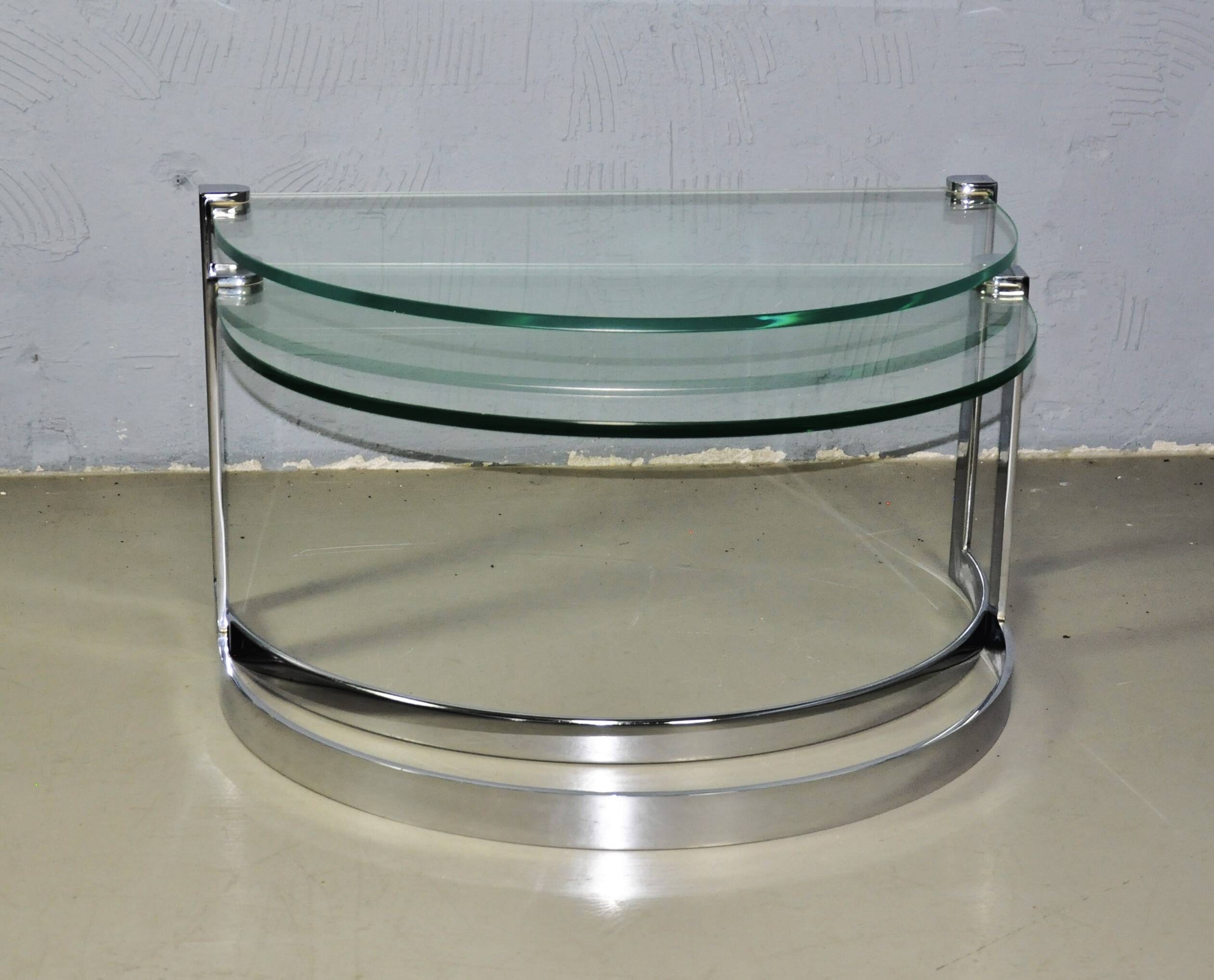 Vintage glazen bijzet tafels