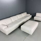 Leather 5-seater sofa "Fiandra" by Vico Magistretti for Cassina, 1970, Italy