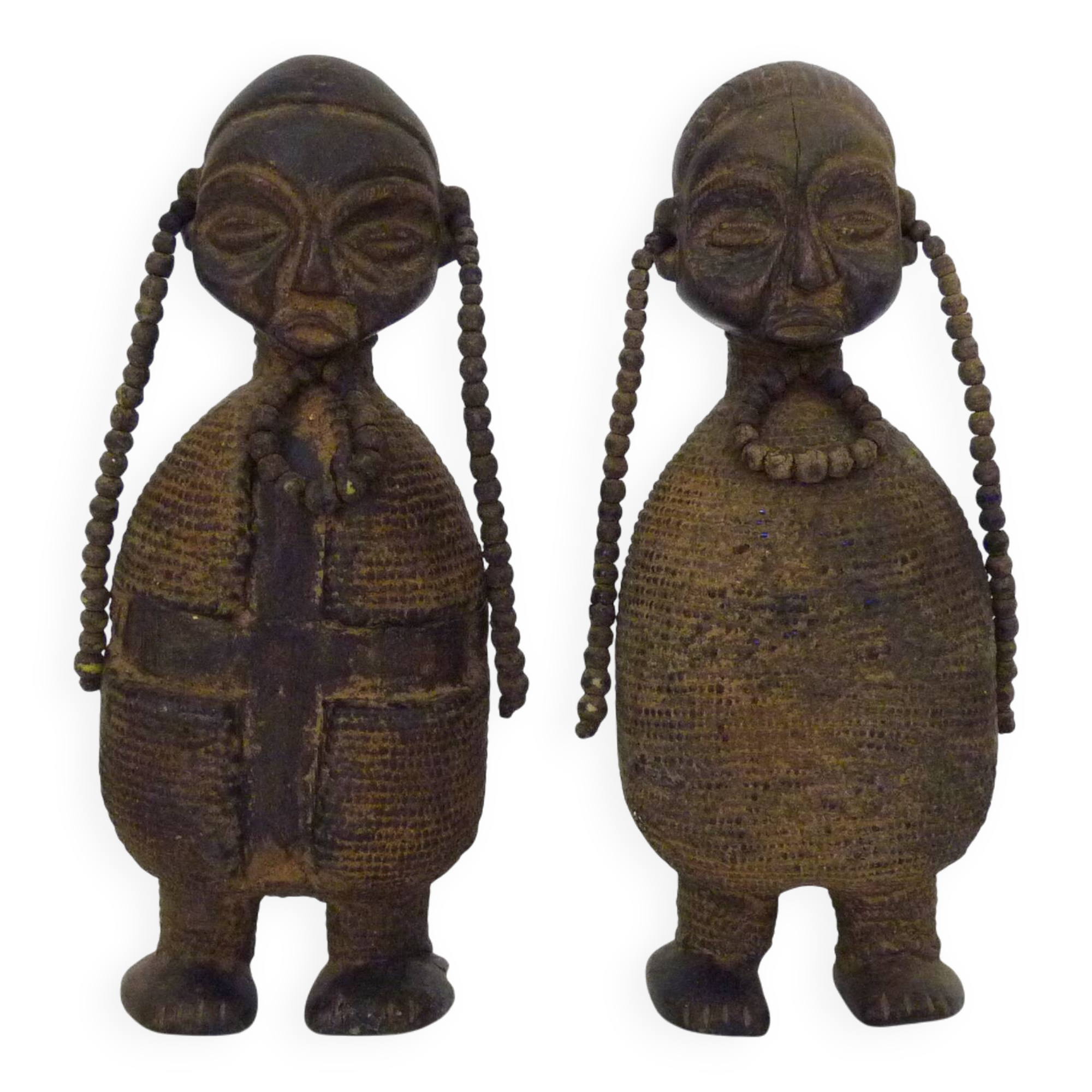 Pair of African fertility doll sculptures Namji Cameroon. 70