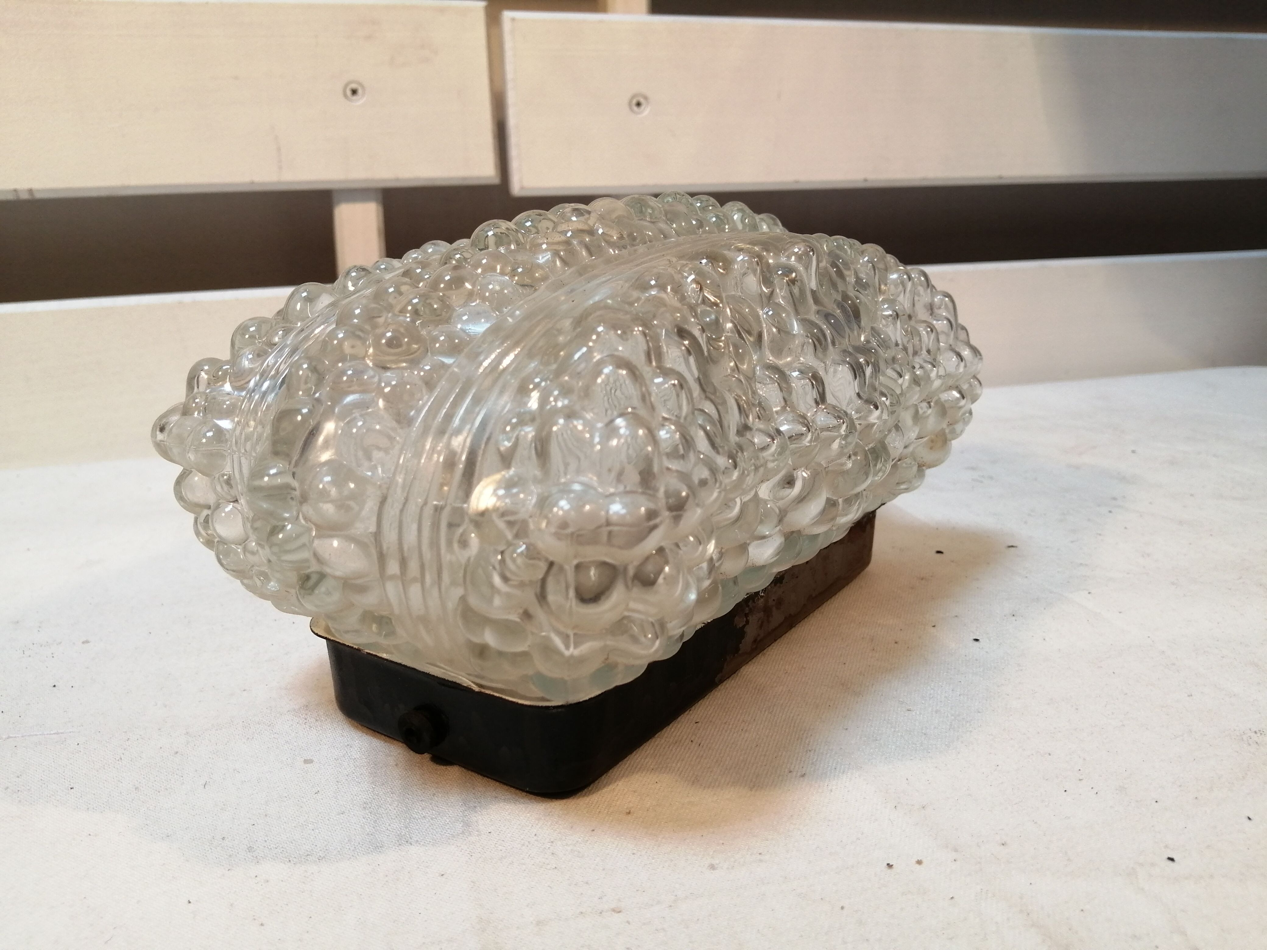 Wall lamp- Vintage ceiling lamp in molded glass