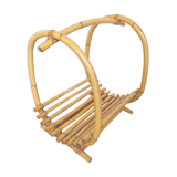 Basket door logs in bamboo rattan