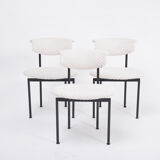 Set of Three Dutch White Alpha Chairs Designed by Rudolf Wolf, 1960s