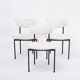 Set of Three Dutch White Alpha Chairs Designed by Rudolf Wolf, 1960s
