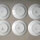 Lot of 6 to Digoin Sarreguemines dessert plates, model Clematis