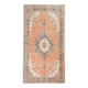 Tapis vintage orange et beige à médaillon central patiné, 157x299 Cm