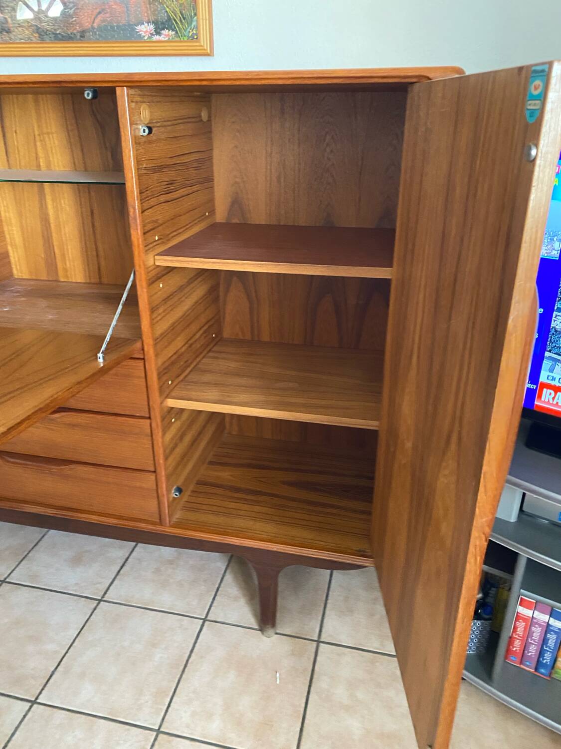 Vintage high teak sideboard