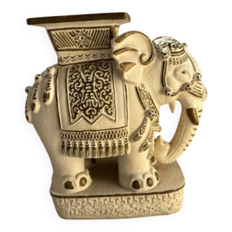 Ceramic elephant stool/stand Hollywood Regency style 1960s