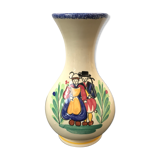 Ancient vase Quimper ceramics painted made a france vintage