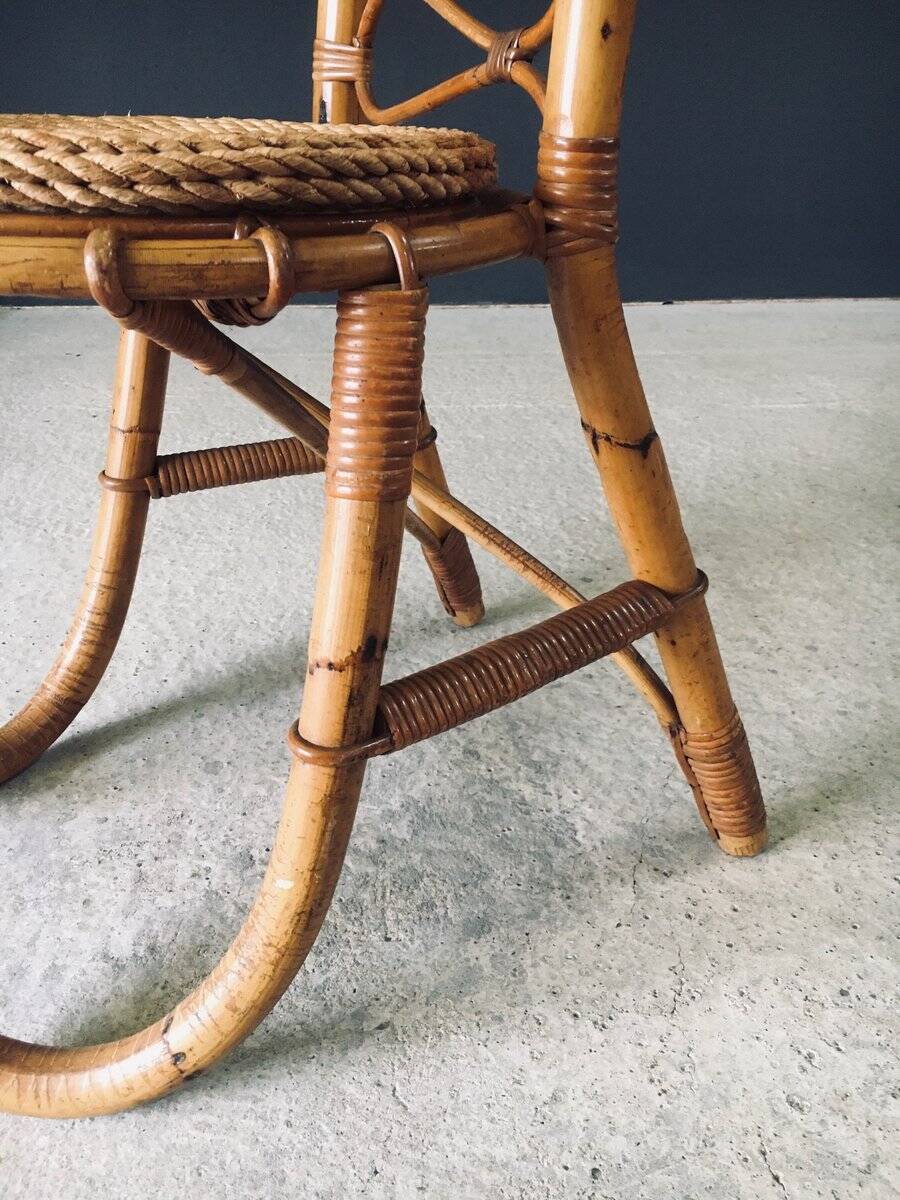 Mid-Century Bamboo High Back Chair from Rohé Noordwolde, Netherlands, 1960s