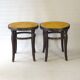 Pair of Thonet stools out of catalogue, circa 1890, new canework