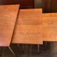 Series of 3 nesting tables from the 70s in wood and chromed metal