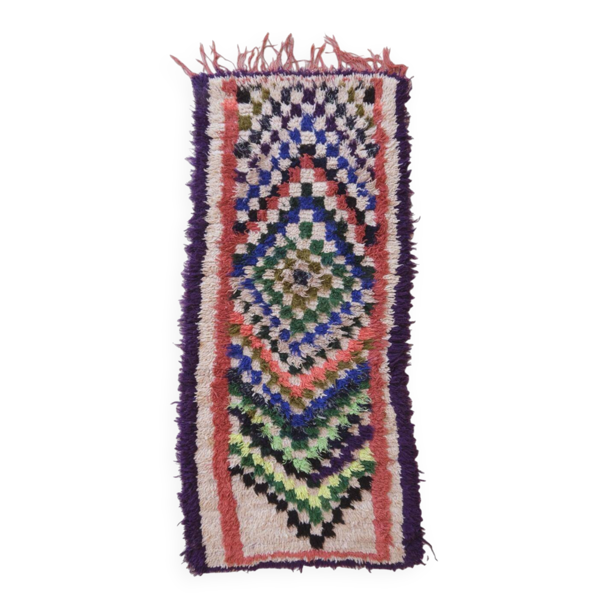 Azilal Vintage Colorful Rug - 137 x 57 cm