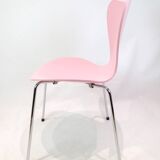 Set of 6 Series 7 chairs - Model 3107 - Series 7 chair - lacquered in pink - Arne Jacobsen - Fritz Hansen.