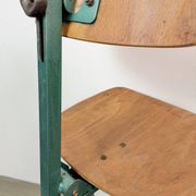 Chaise d'atelier industrielle verte foncée, années 1950