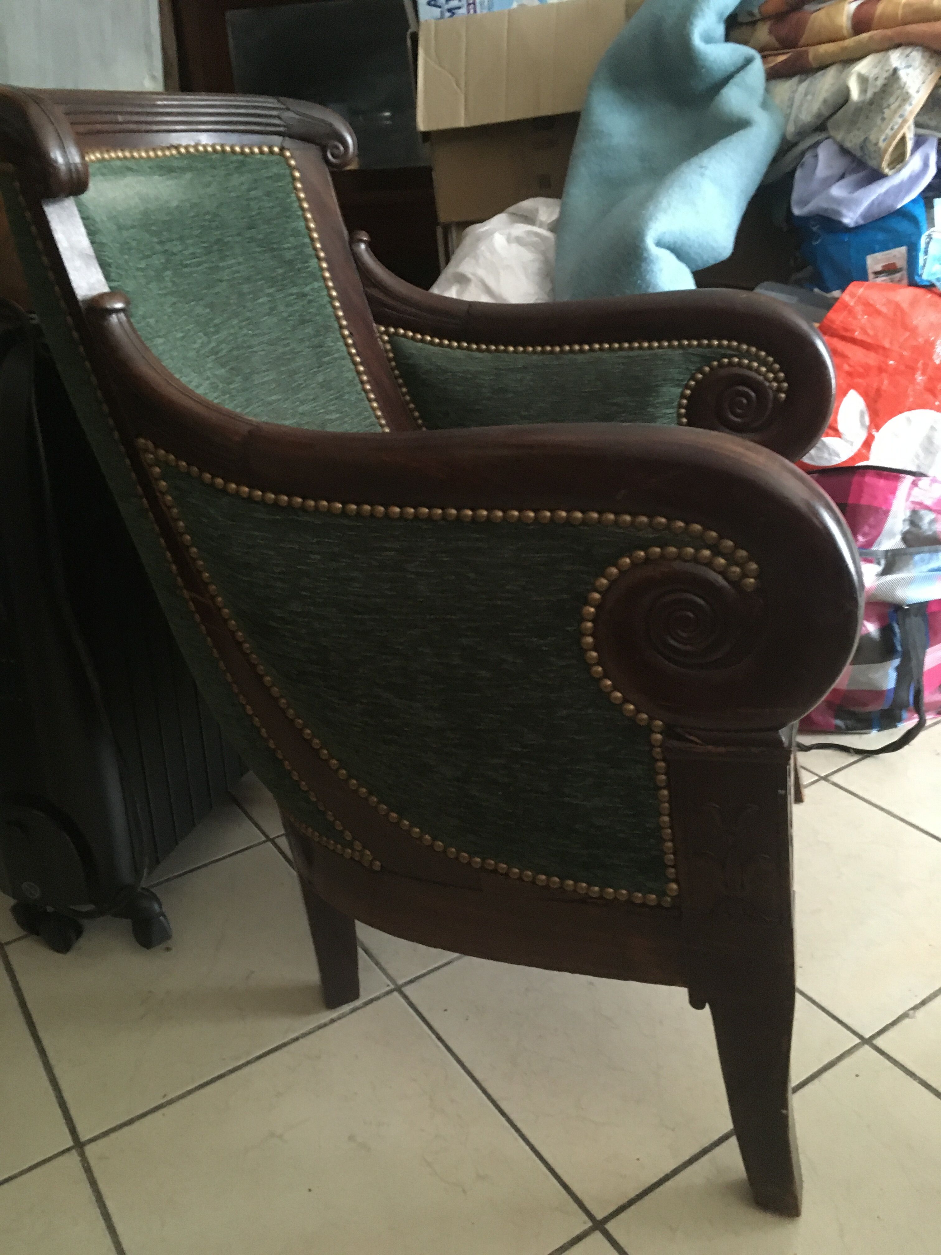Old bergère armchair