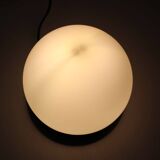 Mushroom lamp in wood and opaline glass
