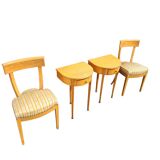 Matching cherry wood / Biedermeier chairs / sidetables set / tripot console table