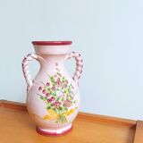 Double braided handle ceramic vase