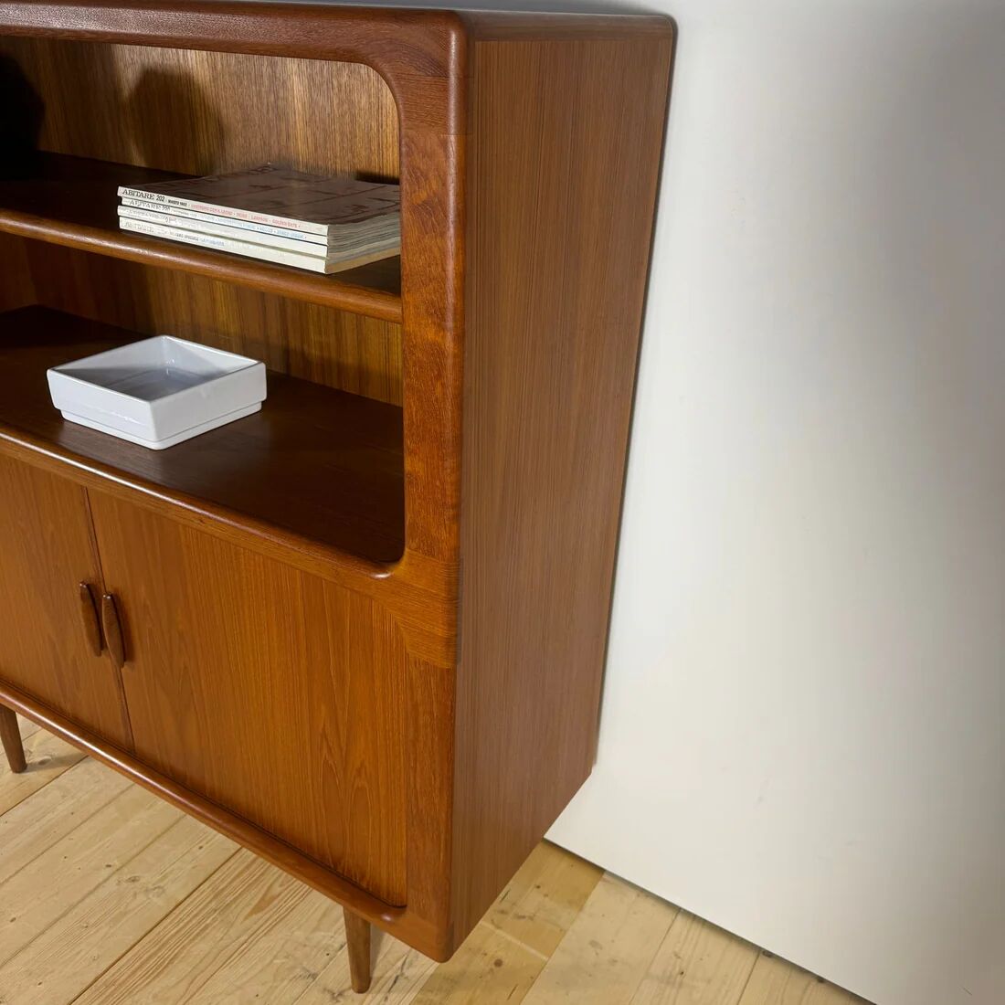 Vintage Dyrlund teak library with sliding doors – Denmark 1960s