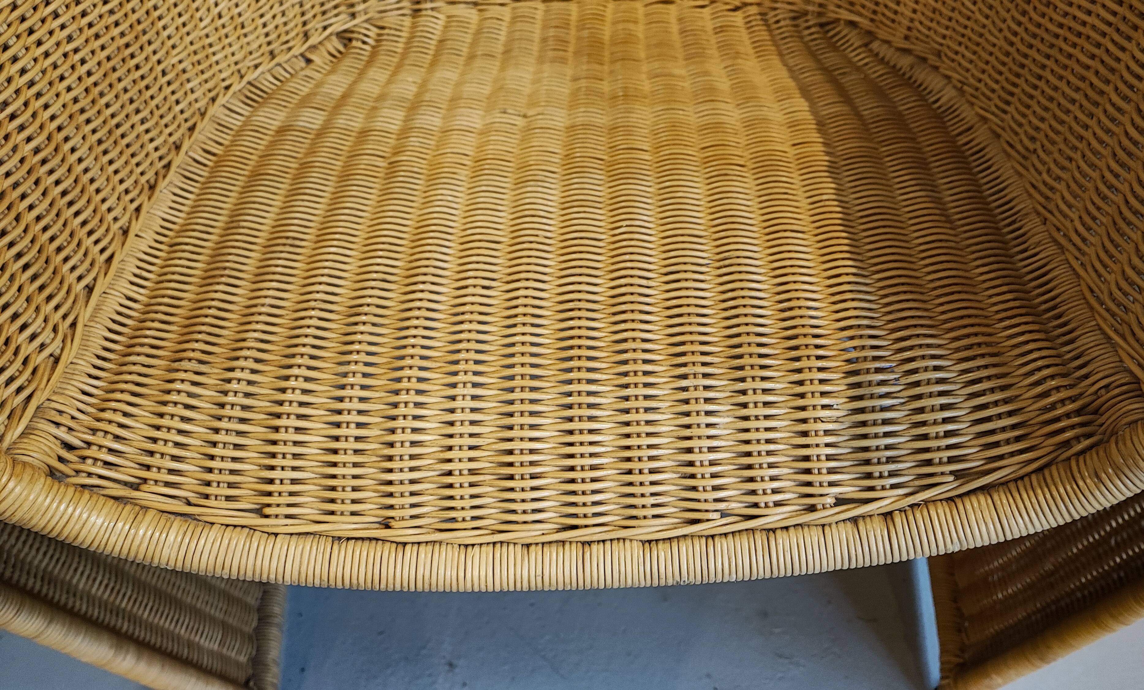 Vintage Driade King Tubby Rattan Armchairs by Miki Astori