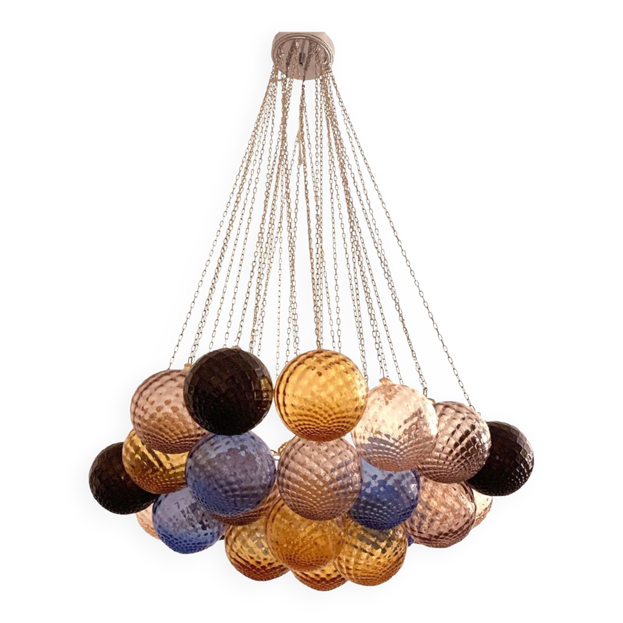 “Ballotton” multicolor Murano glass spheres chandelier