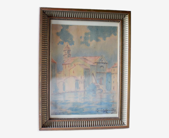 Tableau aquarelle Marseille Lombard Moiandez