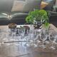 60's chiseled stemmed glasses