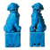 Pair of blue Fô dogs - glazed ceramic - Chinese blue - mid 20th century