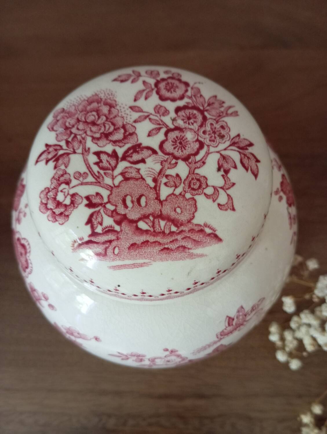 Antique lidded jar / candy box, Mason's factory, England