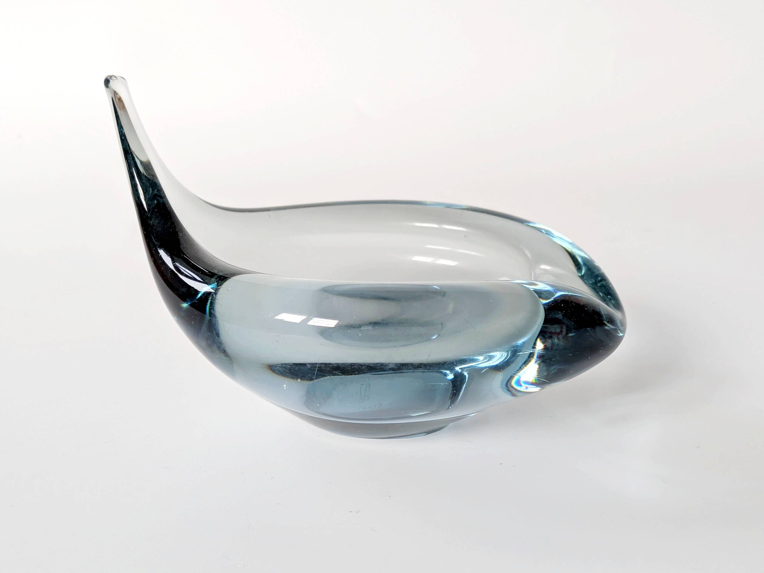 Vide poche en verra AKVA Per Lütken pour Holmegaard Danemark, années 60